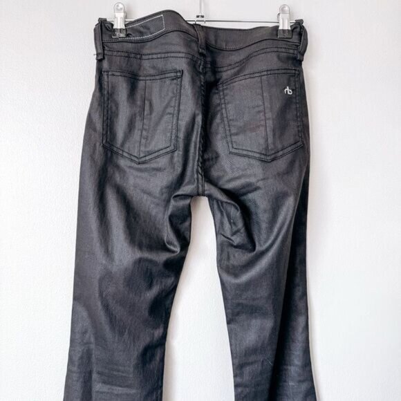 Rag & Bone Low Rise Faux Leather Bootcut Black Jean Size 25 - Picture 5 of 9